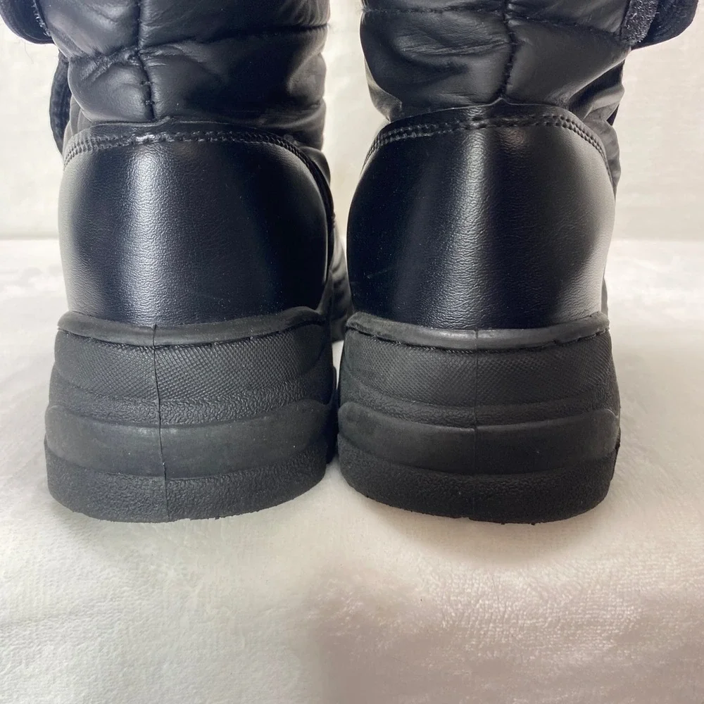WFS Mens Black Puffer Snow Boots Waterproof Winter Warm Insulated Size 9